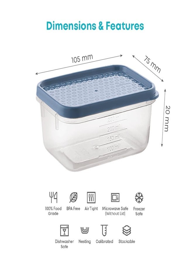 All Time Plastic Polka Storage Container Set of 6 |Food Grade & BPA Free Canister| Airtight Seal & Stackable Storage Contaners for Kitchen |Set of 6 (250 ml x 6 Pcs) - Image 4